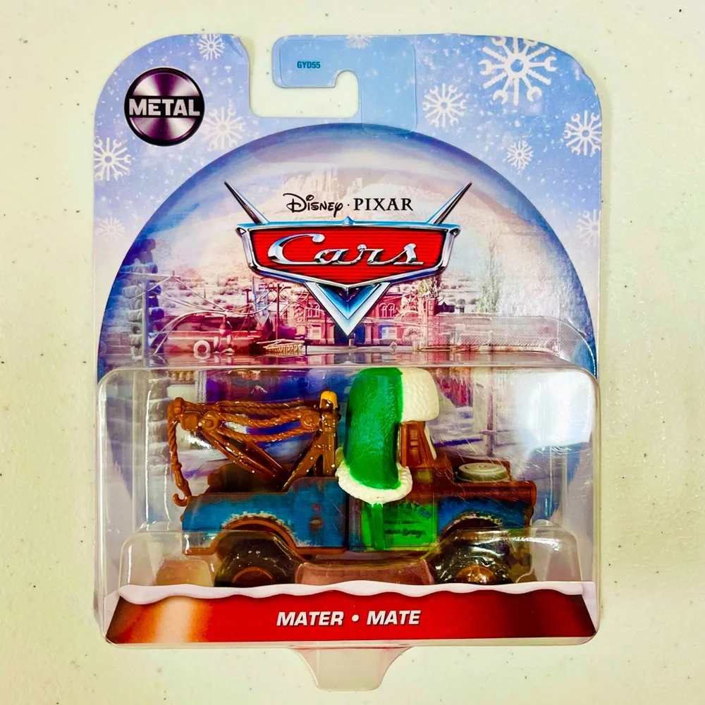 New Disney Pixar Cars Lightning McQueen Mater Christmas Metal Diecast Mattel